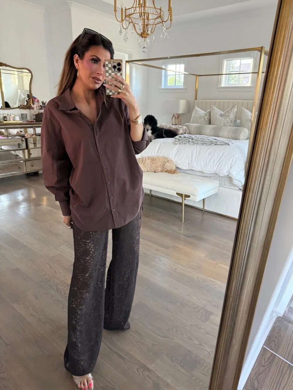 Women's Lace Wide-Leg Pants